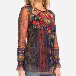 JOHNNY WAS BIWA PANYA MESH BLOUSE